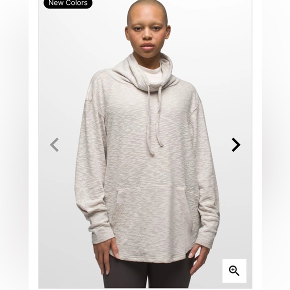Prana Tops - Prana Frieda Slub Knit Funnel Neck Pullover Tunic Sweater Oatmeal Medium